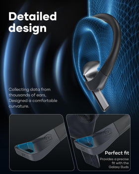 Gcioii ear hooks next to fingers scale showing compact size and easy handling