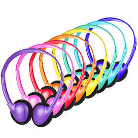 GDBOMA kids headphones bulk twelve-pack in colorful colors, ideal for classrooms.