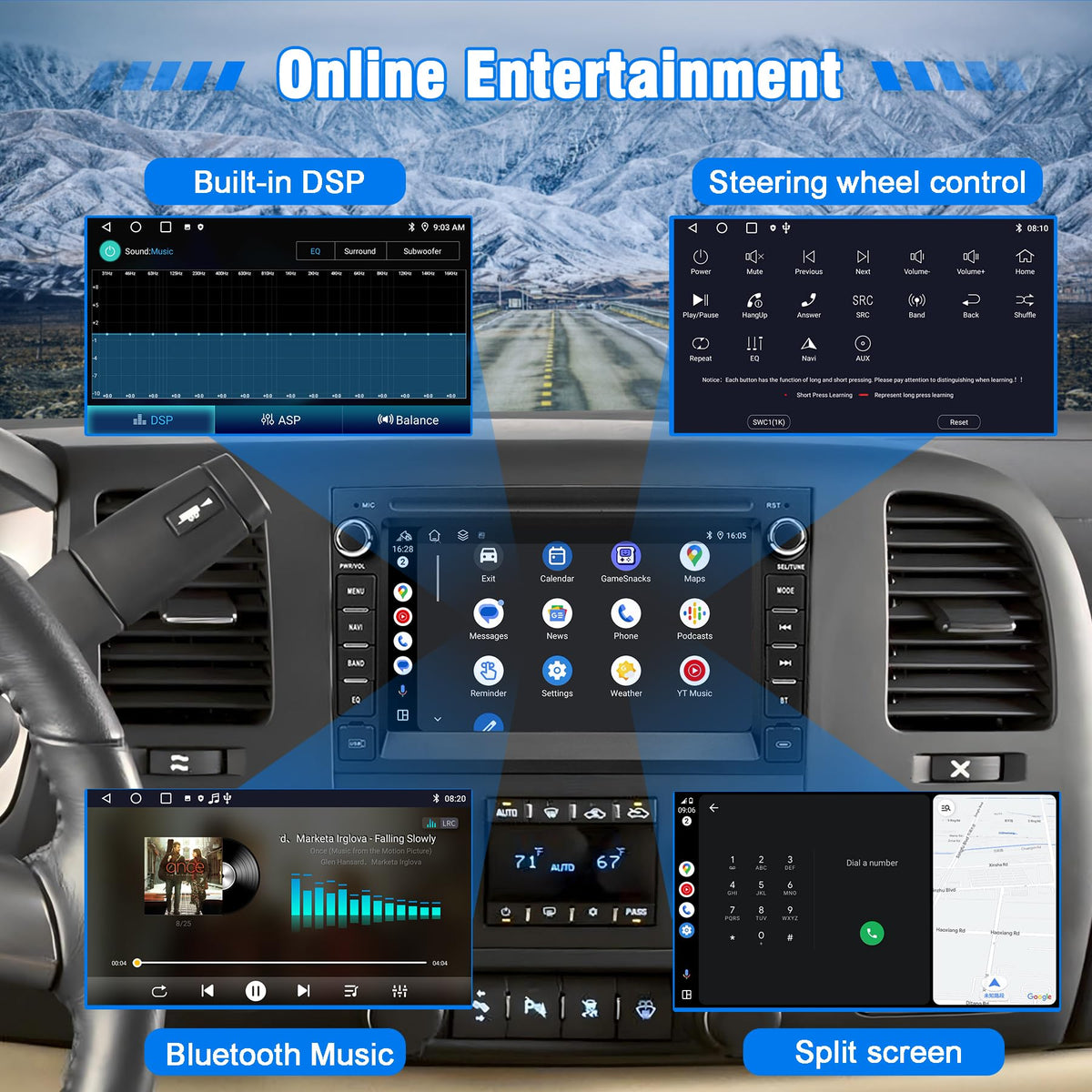 Gdienty DSP and RCA output for enhanced audio customization.