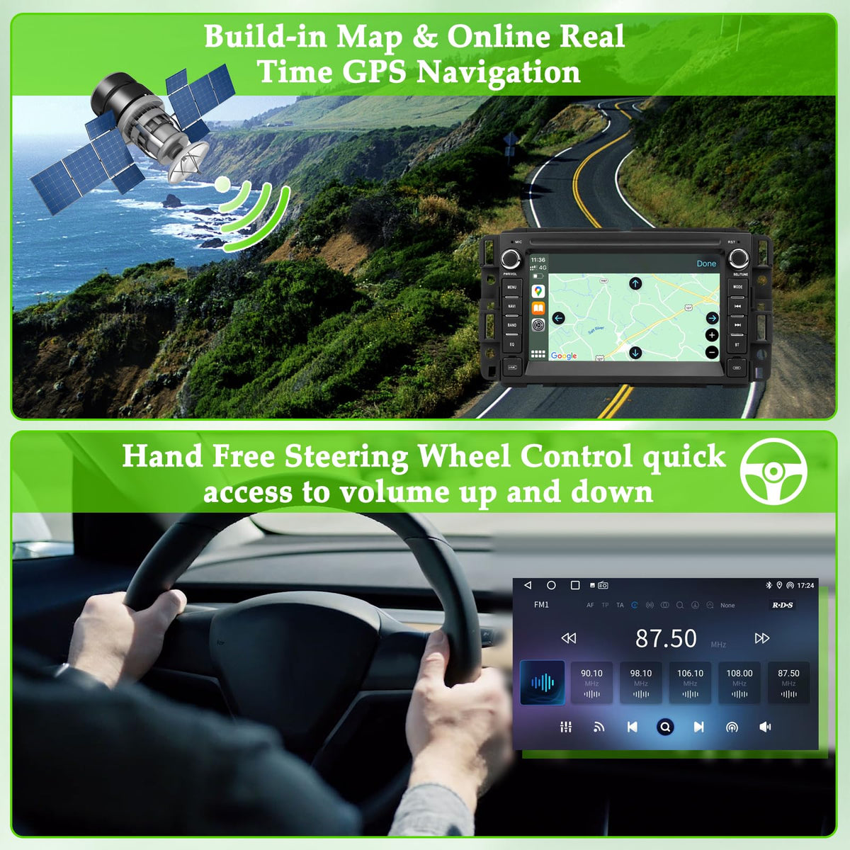 Gdienty rearview camera compatibility with steering wheel controls.
