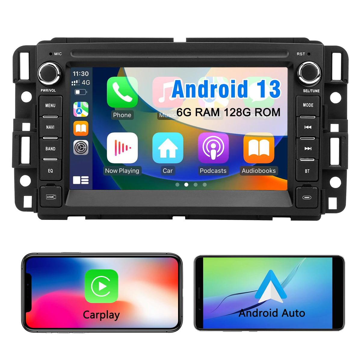 Gdienty 7-inch touchscreen car stereo for GM pickups with responsive interface.
