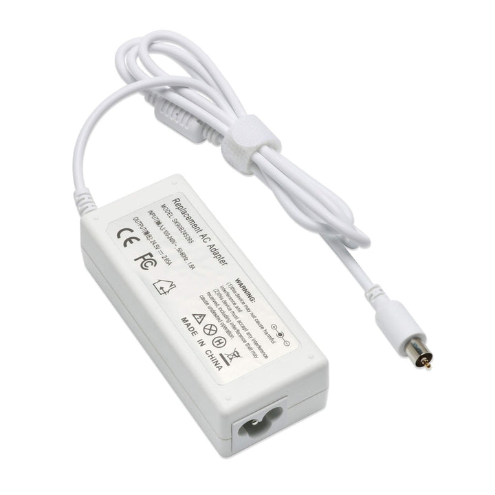 GDS YTech adapter front view showing compact power brick and cable, reliable charging