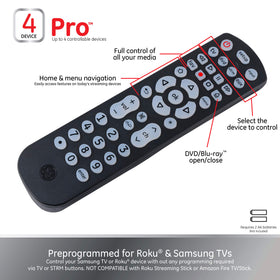 GE blue LED backlighting helps locate keys in dim rooms.