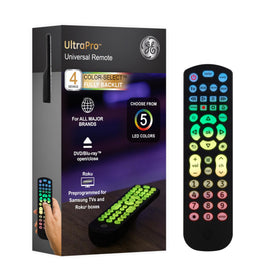 GE Color-Select backlit remote front view for easy nighttime use