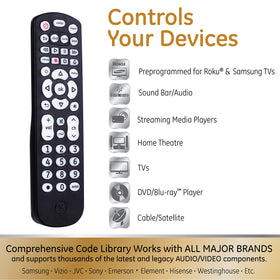 GE Color-Select backlit remote master volume control in action