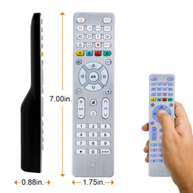 GE remote RF-limit image demonstrates infrared control for most devices; Roku not supported.