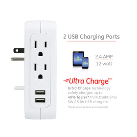 GE Pro 560 joule surge protection guards connected devices from spikes.