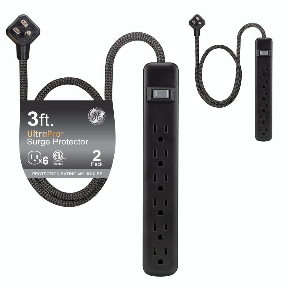 GE Pro ADAPT 6-outlet surge protector dual-pack for home use and charging