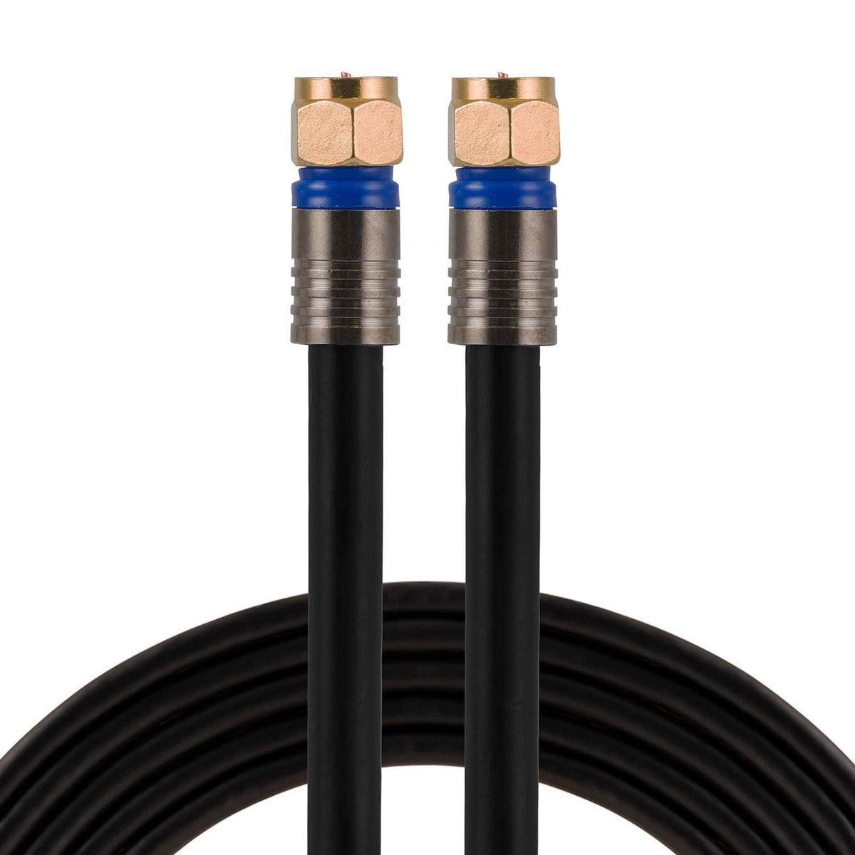 GE Pro RG6 quad-shield 25 ft coax cable for high-quality TV antenna connections
