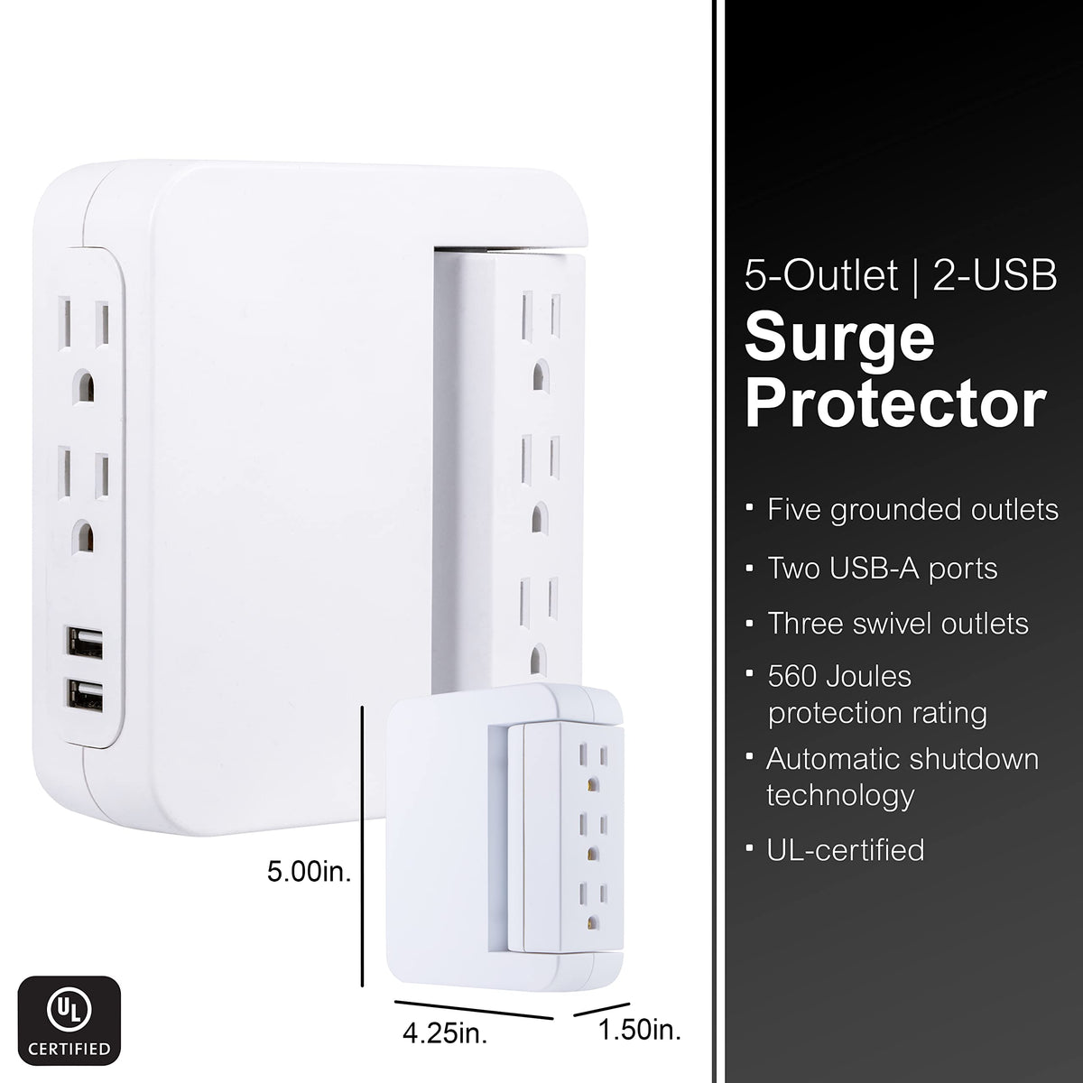 GE Pro Swivel Surge Tap 90-degree swivel design fits behind furniture for tidy spaces.