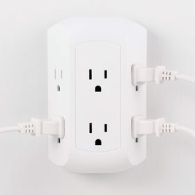 GE installed in wall behind desk demonstrating flush fit and neat cable management benefit