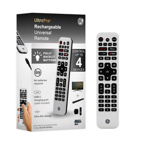 GE rechargeable universal remote charging via USB-C for long-lasting power