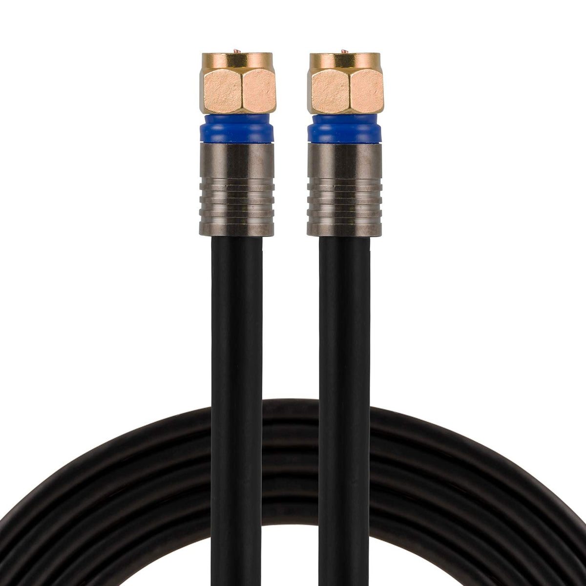 GE front connector view showing gold-plated F-type for reliable contact