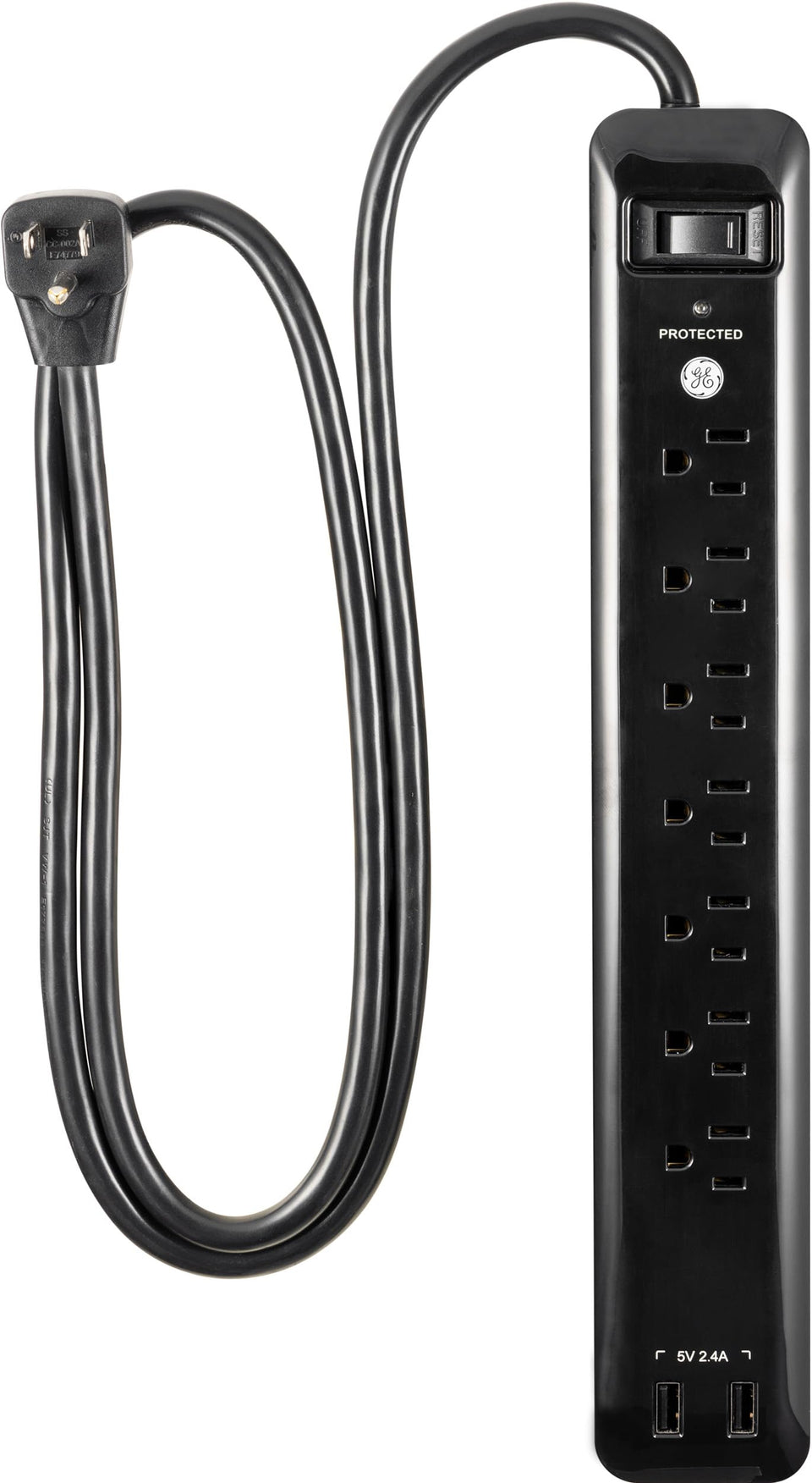 GE Surge Protector 7-outlet with 4 ft cord powers multiple devices safely