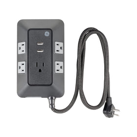 GE surge protector five outlets provide flexible power for multiple devices.