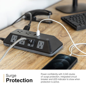 GE surge protector indicator light showing active protection
