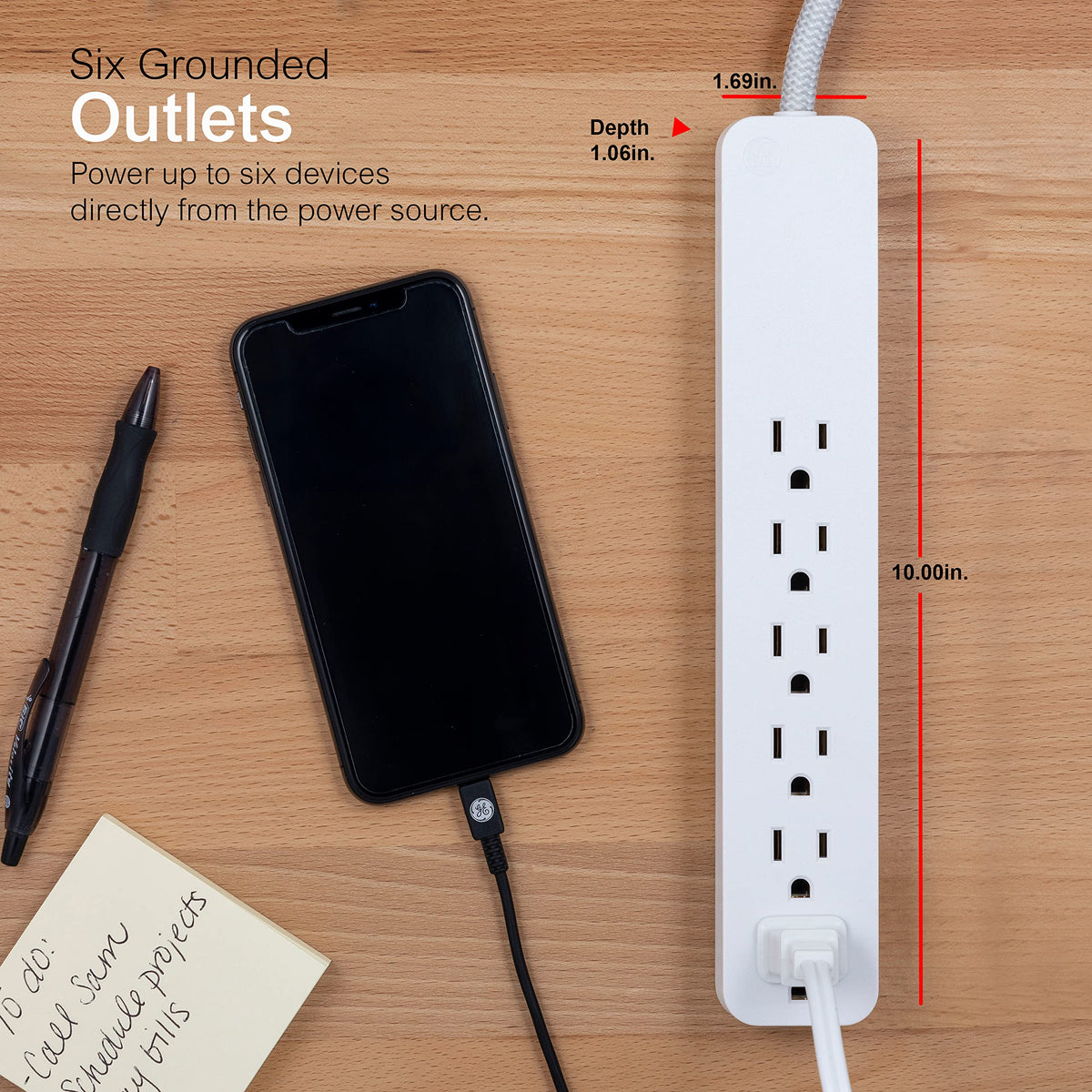 GE Ultrapro 2ft braided cord extension for tangle-free setup
