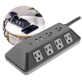 GE UltraPro braided cord and flat plug reaching behind furniture for neat placement
