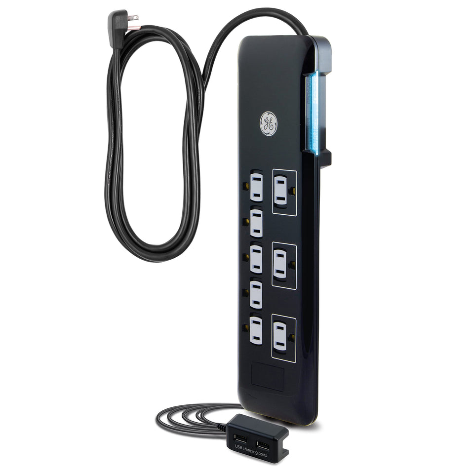 GE UltraPro front view showing eight outlets and compact design for organized power