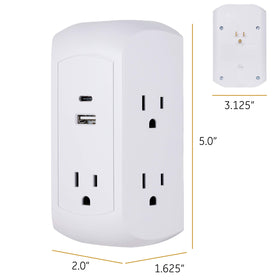 GE UltraPro plugged into desk powering laptop phone and lamp benefit