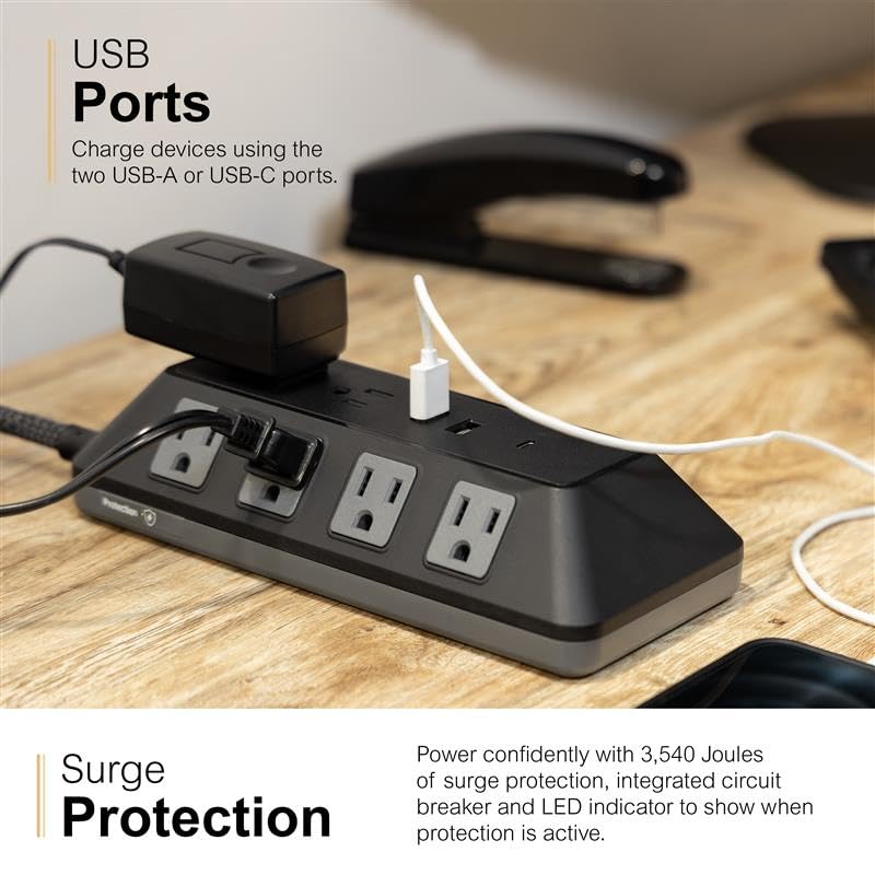 GE UltraPro wall-mounted using mounting slots to keep desk surfaces clear