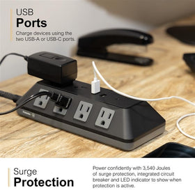 GE UltraPro wall-mounted using mounting slots to keep desk surfaces clear