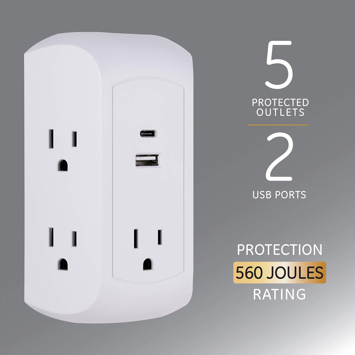 GE UltraPro side-access outlets highlighting space for bulky plugs benefit