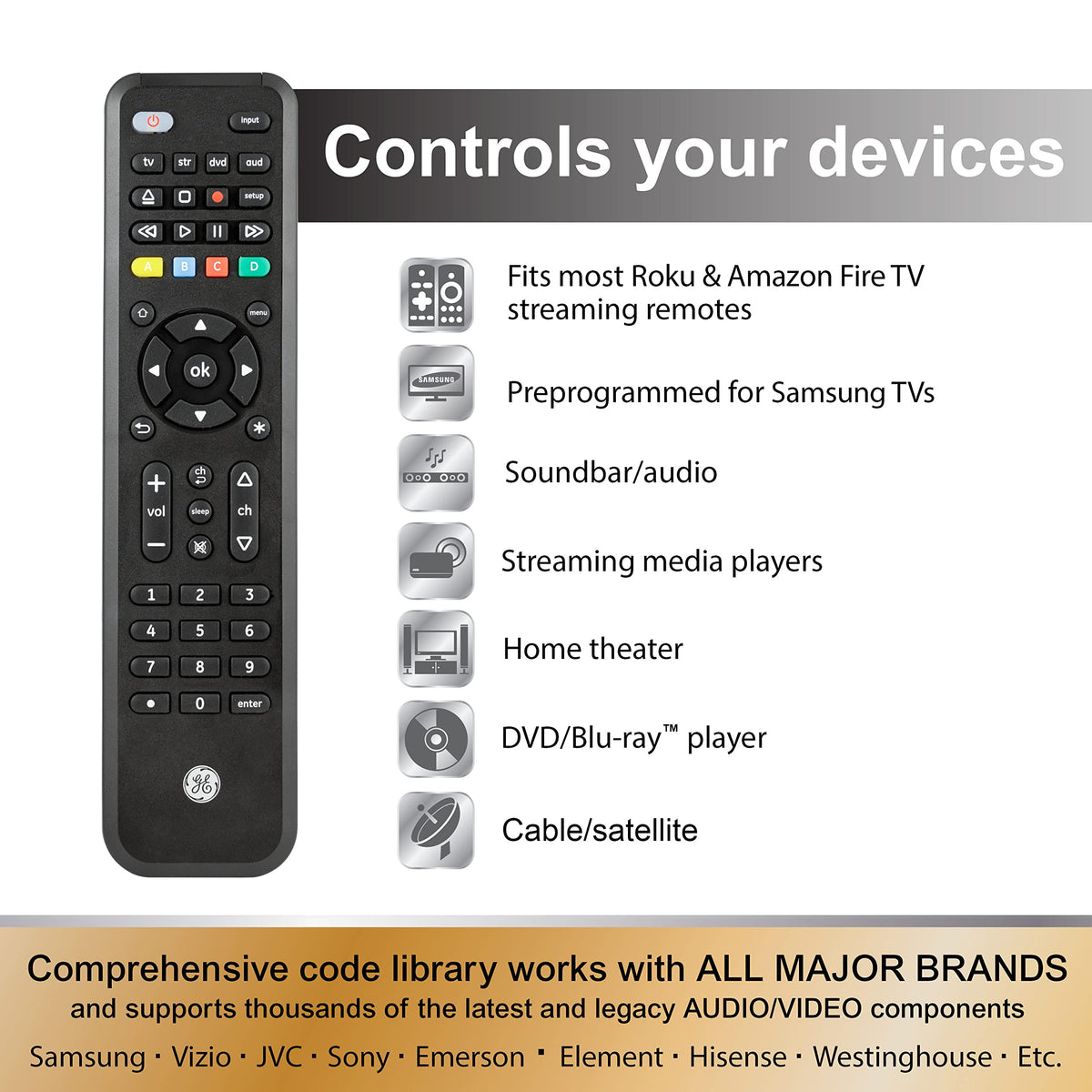 GE Remote Master volume control lets you adjust volume across devices seamlessly.