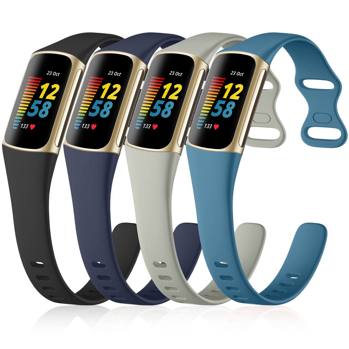 GEAK black band for Fitbit Charge 5/6 with quick-release connector for easy swapping.
