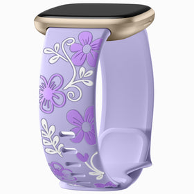 GEAK floral engraved silicone band for Sense 2, ideal for daily wear
