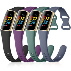 GEAK slim band in black for Charge 5/6, comfortable all-day wear.