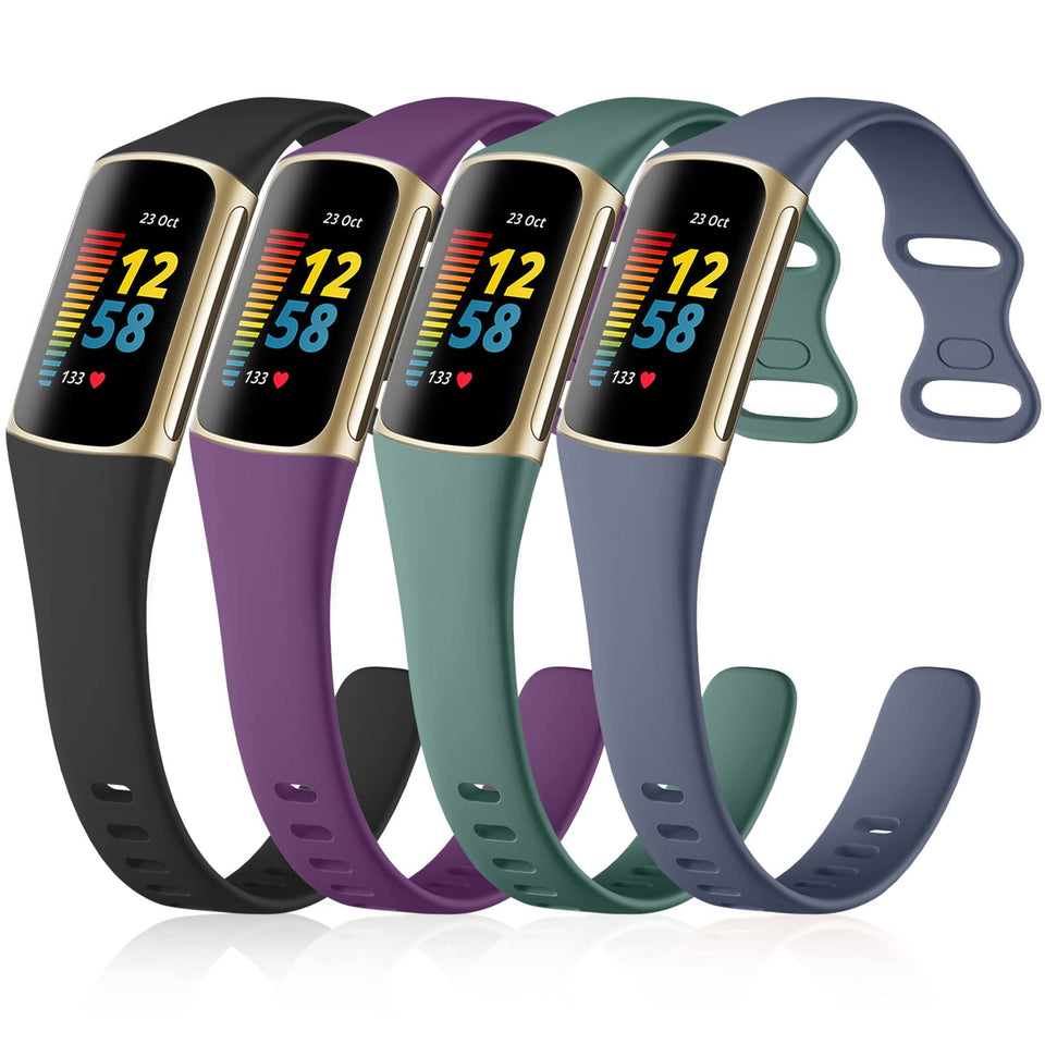 GEAK slim band in black for Charge 5/6, comfortable all-day wear.