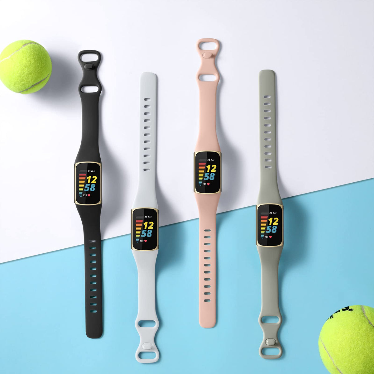GEAK slim gray band for Fitbit Charge 5/6, subtle color blends for versatile outfits
