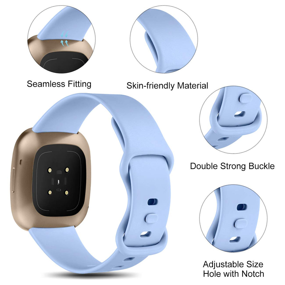 GEAK small and large sizes ensure a secure, comfortable fit on different wrists.
