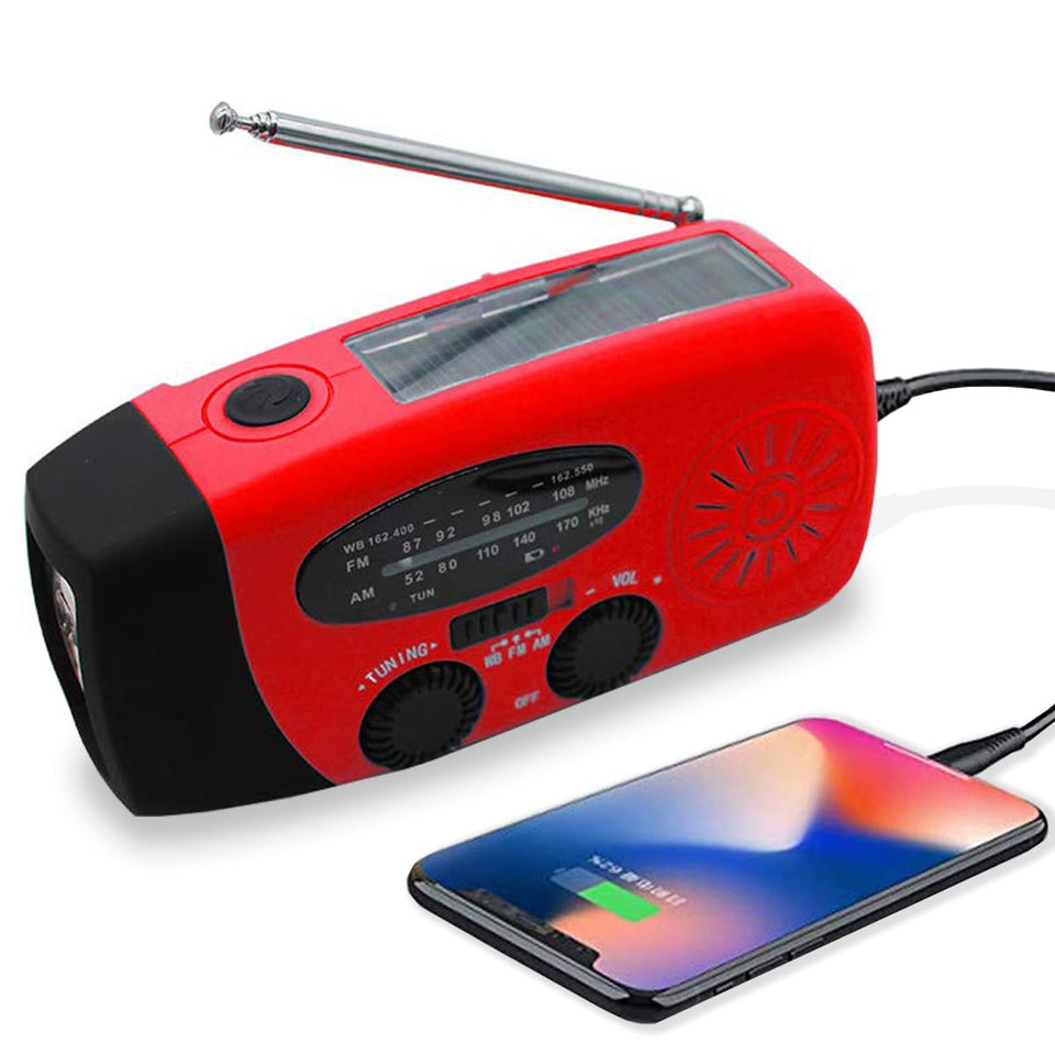 Geartist front view radio showing speaker and knobs, ensures clear alerts