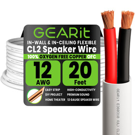 GEARit 12 AWG OFC speaker wire on a spool for in-wall installs