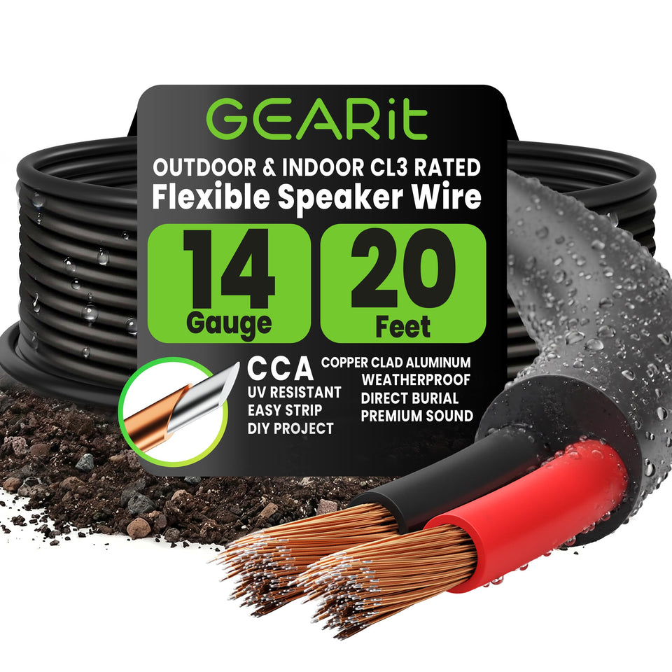 GEARit front packaging showing 14 gauge 20ft cable for easy identification and purchase benefit