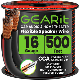 GEARit 16 gauge speaker wire coil for clean indoor or car audio connections