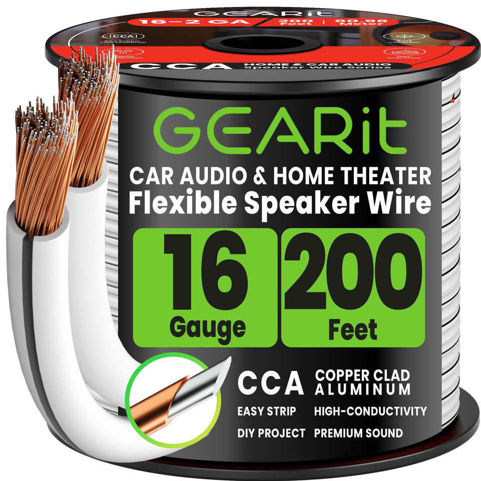 GEARit spool front view showing neat 200 ft coil and label, ideal for long installs