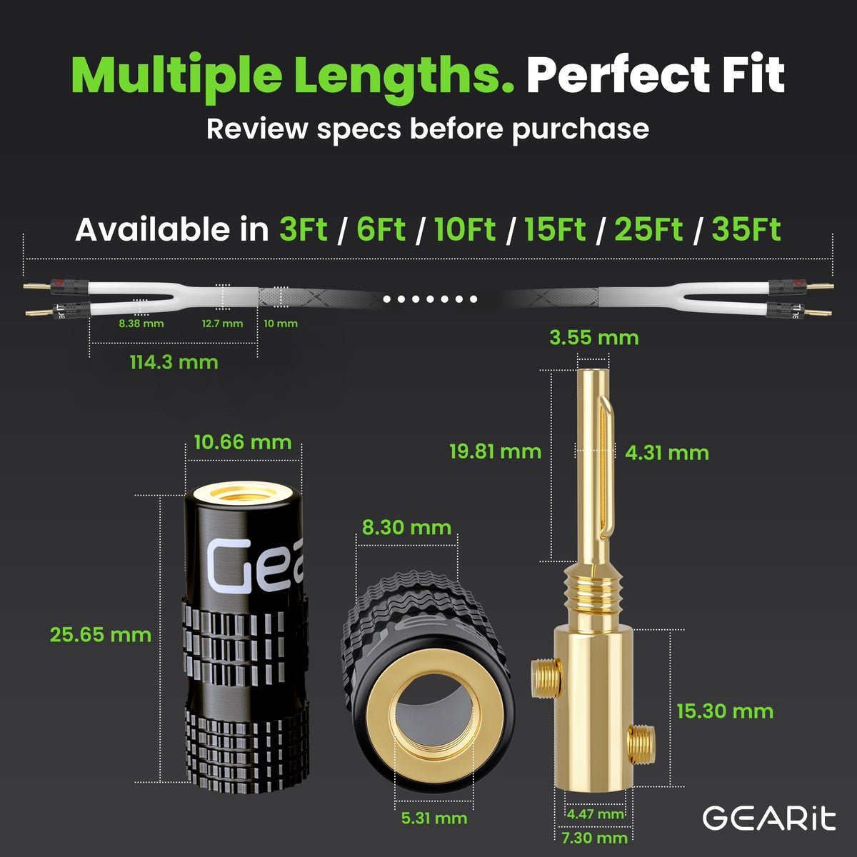Audiophile-grade GEARit speaker wire suitable for hi-fi and home theater setups