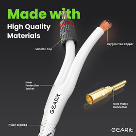GEARit braided jacket on a durable speaker wire for a professional look.