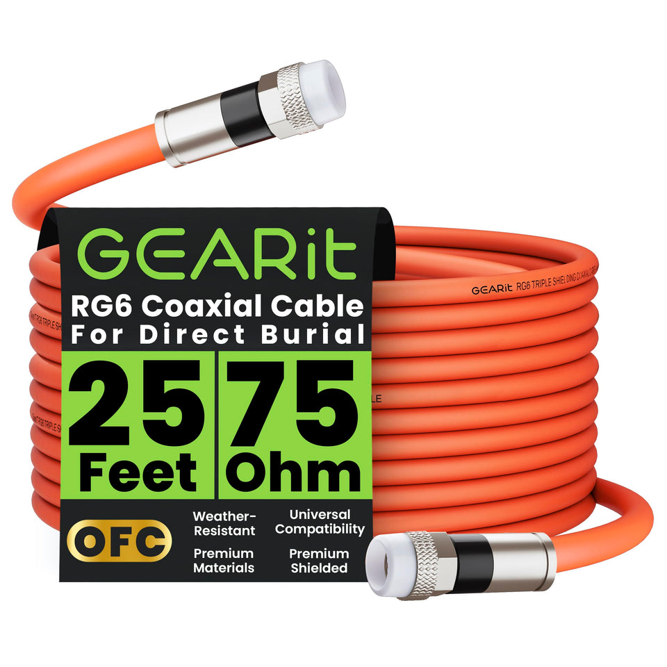 GEARit coaxial direct burial cable for rugged RG6 outdoor installations