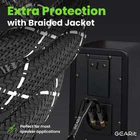 GEARit connector label and color code visible for correct speaker polarity