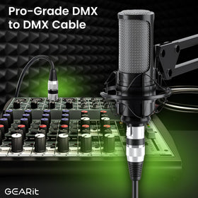 GEARit metal XLR connector closeup showing rugged build and secure stage connection