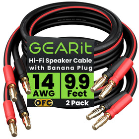 GEARit front packaging showing 14AWG banana plug pair for easy install