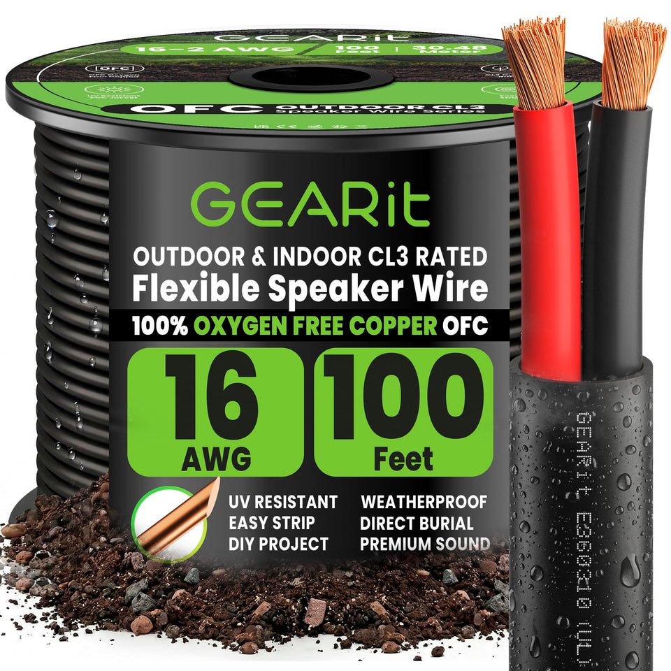 GEARit front spool view showing 100 ft cable and clear labeling for quick selection