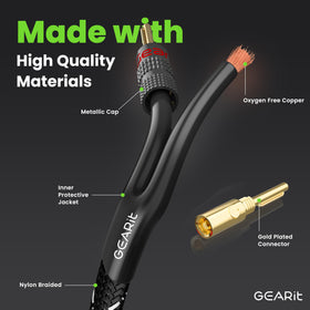 GEARit gold-plated banana plug close-up for low-resistance, stable connection