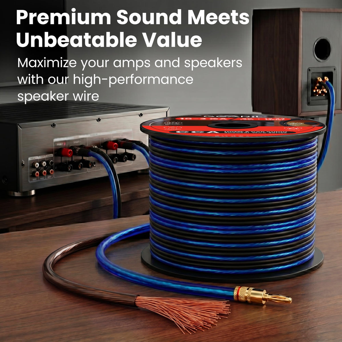 GEARit home theater setup showing neat cable runs and clean sound setup