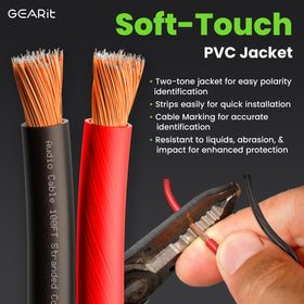 GEARit soft PVC jacket close-up showing flexibility and durable finish