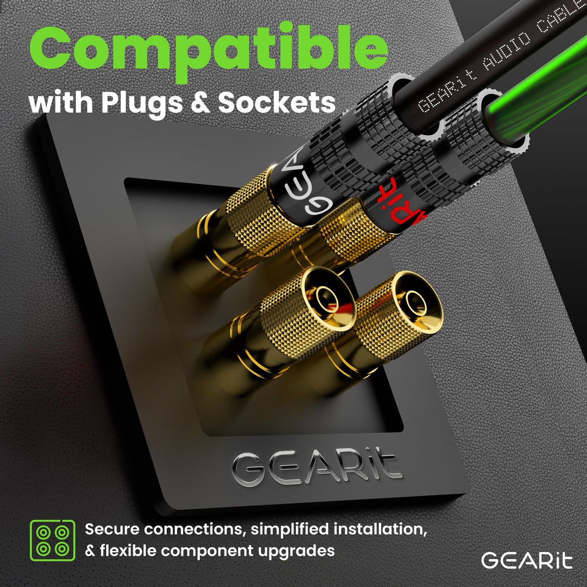 GEARit cable uncoiled beside a measuring tape demonstrating 100 ft scale